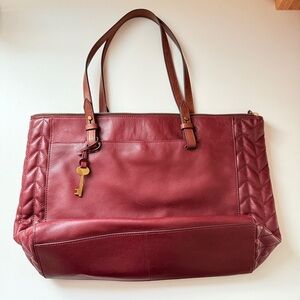 Fossil Rachel Leather Tote with Zipper